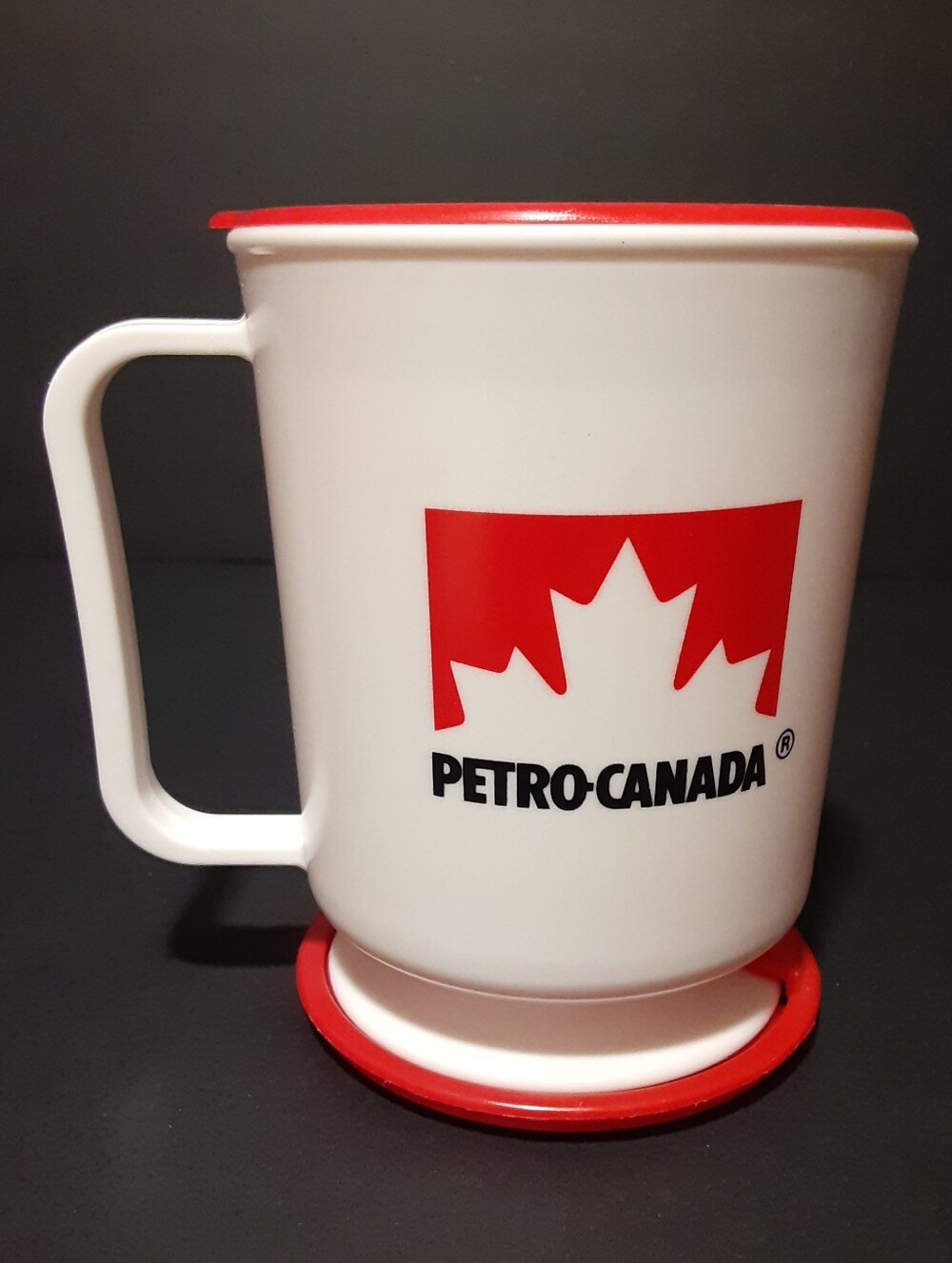Vintage Petro Canada Travel Coffee Mug Tea Cup Gas Station Garage Petrol NWOT